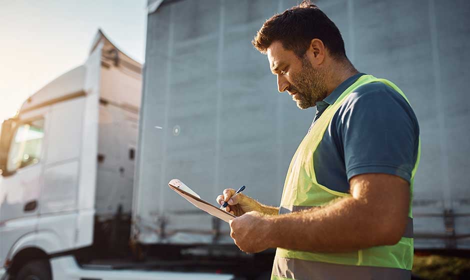 truck-driver-examining-bill-of-lading-clipboard